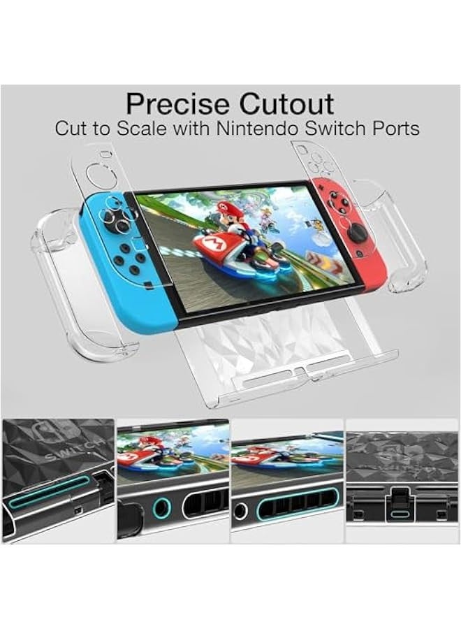 TRASSLE Switch Case for Nintendo Switch Case Dockable with Screen Protector, Clear Protective Case Cover for Nintendo Switch and JoyCon Controller with a Switch Tempered Glass Screen Protector - Image 4