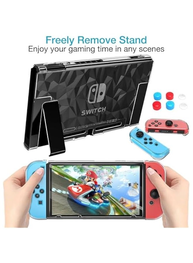 TRASSLE Switch Case for Nintendo Switch Case Dockable with Screen Protector, Clear Protective Case Cover for Nintendo Switch and JoyCon Controller with a Switch Tempered Glass Screen Protector - Image 5