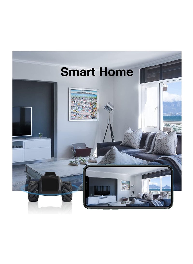 Moorebot - Moorebot Scout - Tiny AI-Powered Smart Camera Mobile Robot for Monitoring, Work with Alexa and Google Home, 1080P, Human and Pets Recognition, FWD Mecanum Wheels, Auto Patrol and Docking, Night Vision - Image 1