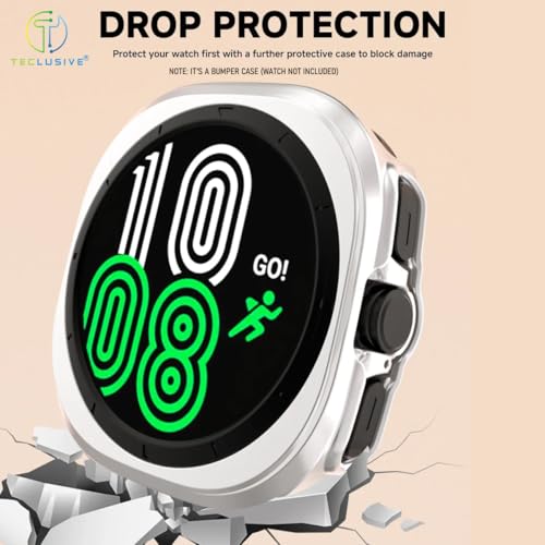 T Teclusive Curved Protective Slim Bumper Case Cover Compatible for Galaxy Watch Ultra | Hard Shell Bumper Side Edge Protection Case for Galaxy Watch Ultra (Silver) - Image 5