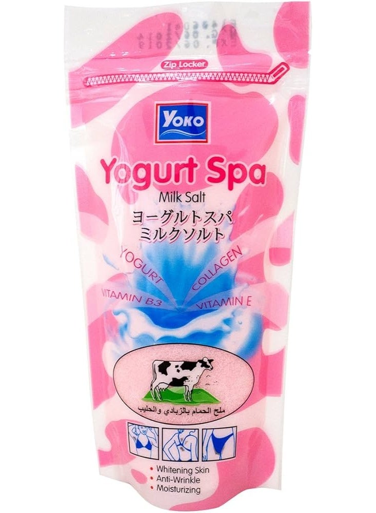 Yogurt SPA Milk Salt Whitening Enriched Vitamin E, B3, Aha Body Skin Care Net Wt 300 G
