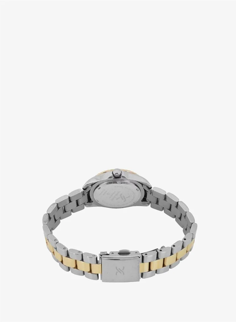 Daniel Klein Women's Stainless Steel Silver and Gold Alloy Case Analog Dark Green Round Sunray Dial Japanese Quartz Premium 30 Meters Water Resistant