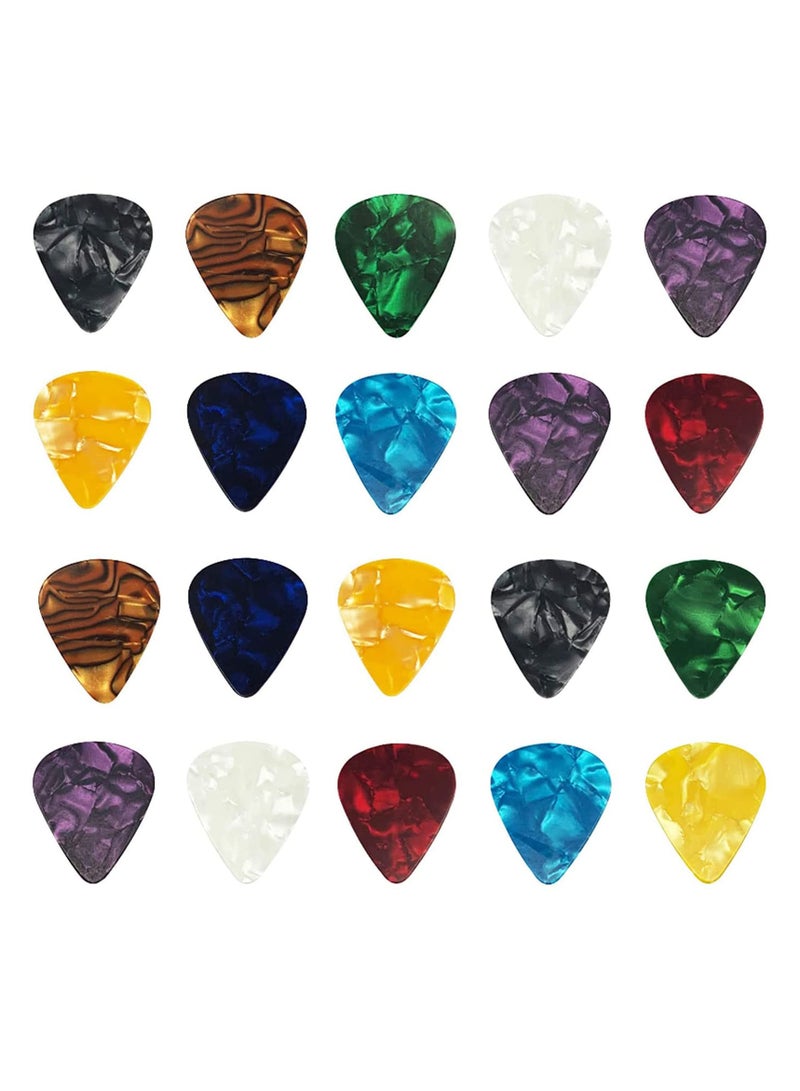SUNSAR 20 Pcs Guitar Pick,4 Different Thickness Non-slip Plectrums for Electric Acoustic Brass Guitar including 0.5mm 0.75mm 1.0mm 1.2mm - Image 1