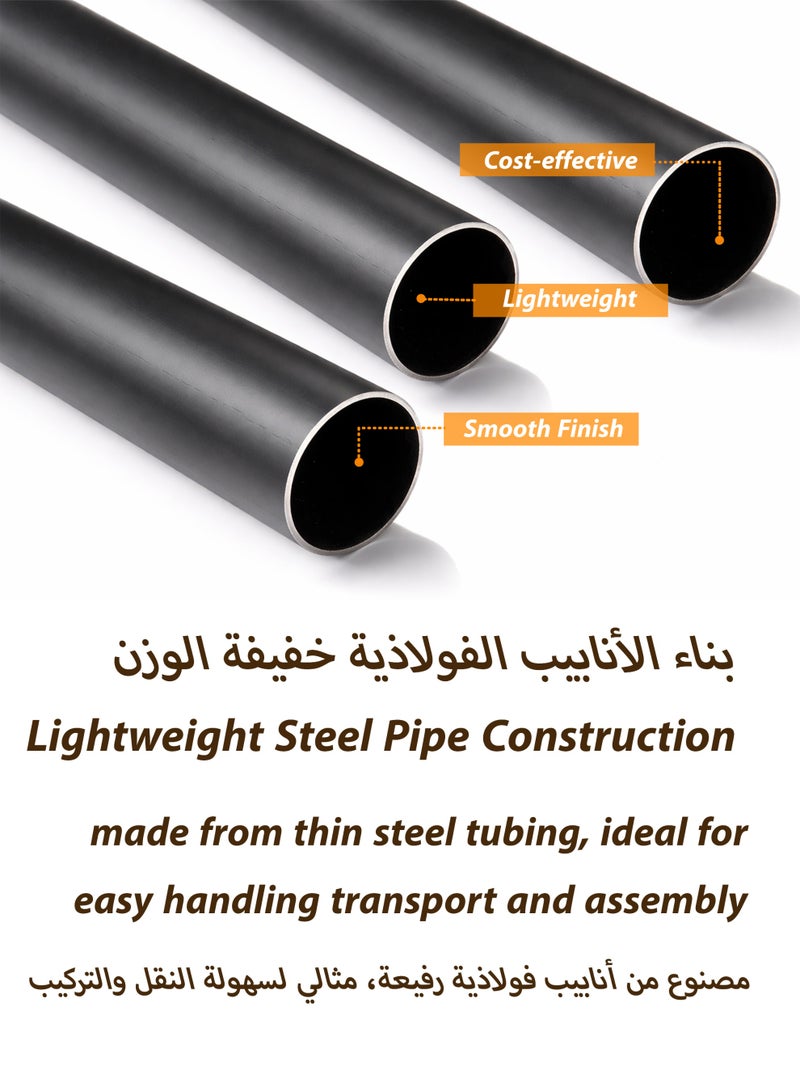 توشيونيكس رف ملابس مزدوج الصفوف بأربعة قضبان مع أرفف مركزية - منظم ملابس رباعي الطبقات شديد التحمل بأربعة مستويات مع رف تخزين سفلي، حامل ملابس موفر للمساحة لغرفة النوم وغرفة الغسيل والشرفة، سعة تحميل كبيرة تصل إلى 80 كجم، يتميز بأربعة قضبان أفقية لتعليق الملابس، غرفة الغسيل، الشرفة، ملاءات غرفة النوم، الألحفة، البطانيات، المعاطف، التنانير، القمصان، القبعات، حامل سترات بطول 200 سم، أسود - Image 5