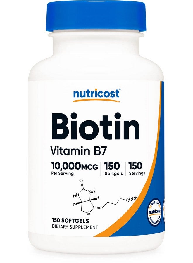 Nutricost Biotin (10000Mcg) In Coconut Oil 150 Softgels Gluten Free Nongmo - Image 2
