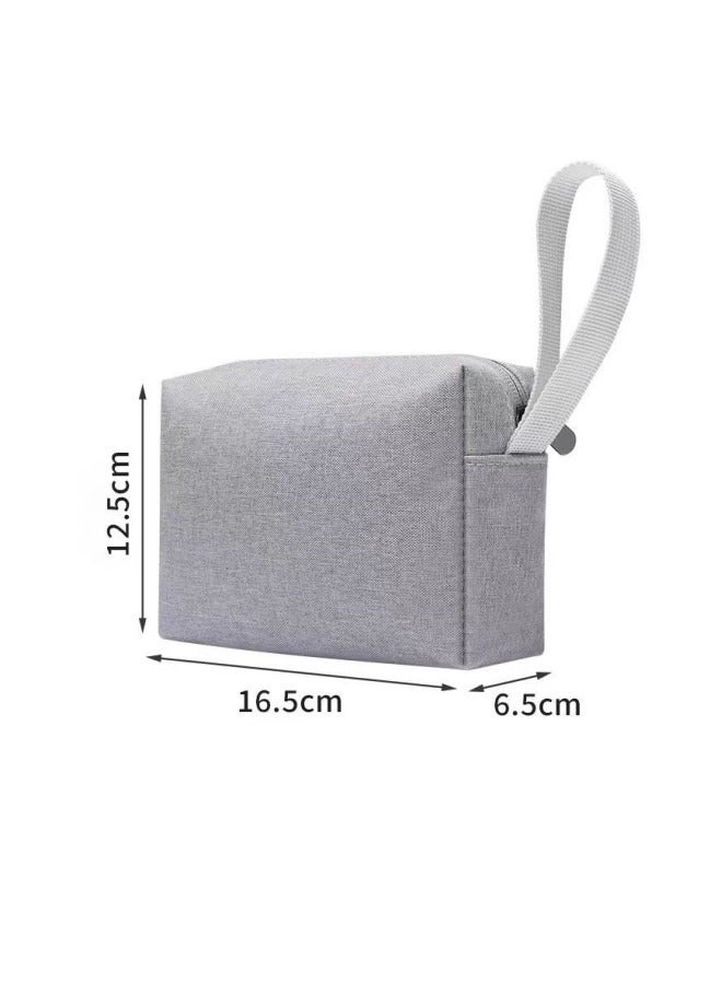 Electronic Accessories Bag, Digital Gadget Organizer Case, Travel Gear Storage Carrying Sleeve Pouch for Cable, USB, Earphones, Portable Hard Drives, Power Banks, Adapters or Camera Accessories Grey  - Image 2