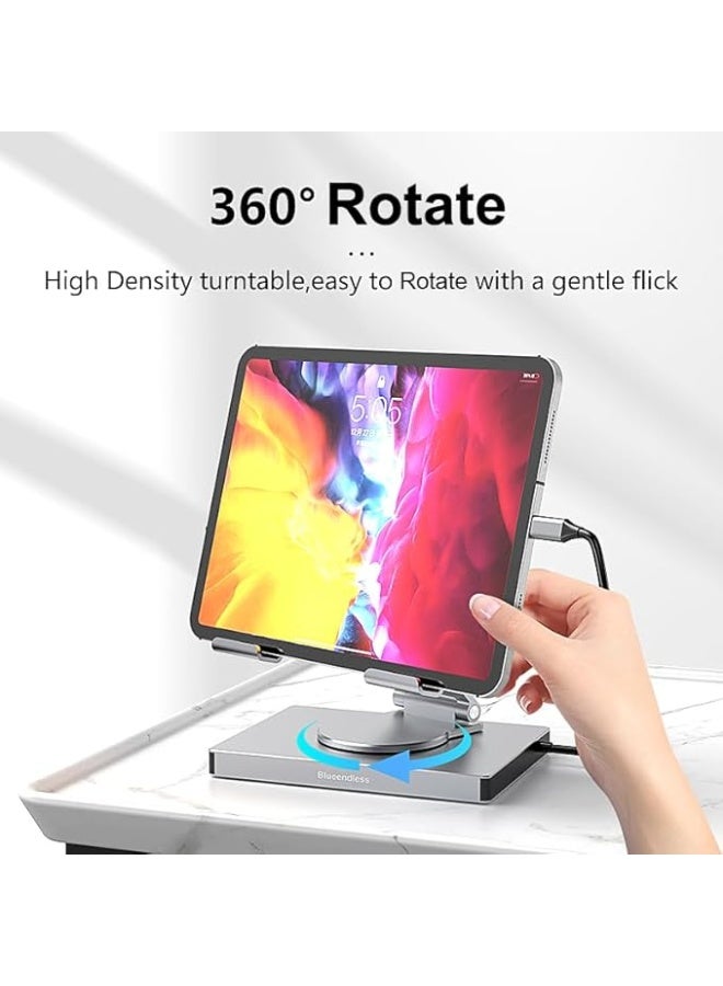 قاعدة توصيل من النوع C، إيثرنت جيجابت 4K 60Hz، موزع USB 3.2، حامل دوار للكمبيوتر اللوحي المحمول، قاعدة توصيل - لا يتطلب طاقة خارجية - عدد المنافذ: [حامل دوار للكمبيوتر اللوحي] 8 في 1 - Image 5