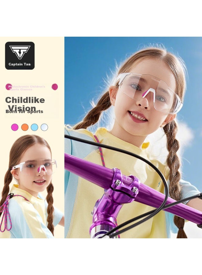 TOSUOD Tasiduizhang Children's Bicycle Riding Gl, Transparent Photochromic Youth Day And Night Dual-use Windproof Sand Protection Goggles - Image 4
