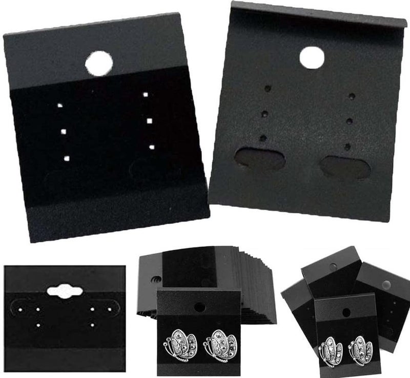 DIY Crafts Pack of 100 Pcs Velvet Card 15 x 15 Inch Earring Jewelry Display Hanging Cards VelvetPlastic Card Non Velvet Showcase for Jewelry Accessory Pack of 100 Pcs Velvet Card - Image 1