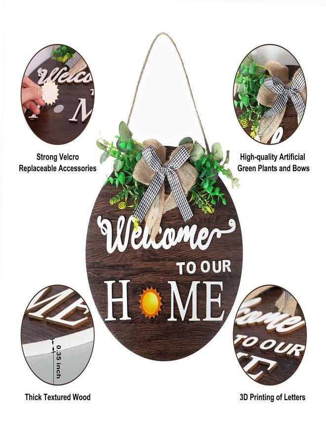 بي بيجيدي لافتة ترحيبية من BIGEDDIE للباب الأمامي، لافتة ترحيبية قابلة للتبديل، ديكور جداري للباب الأمامي، لافتة ترحيبية للمنزل كهدية لتدفئة المنزل في الخريف أو عيد الميلاد - Image 3