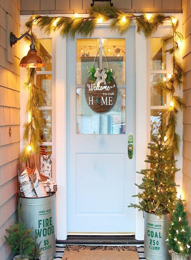 بي بيجيدي لافتة ترحيبية من BIGEDDIE للباب الأمامي، لافتة ترحيبية قابلة للتبديل، ديكور جداري للباب الأمامي، لافتة ترحيبية للمنزل كهدية لتدفئة المنزل في الخريف أو عيد الميلاد - Image 4