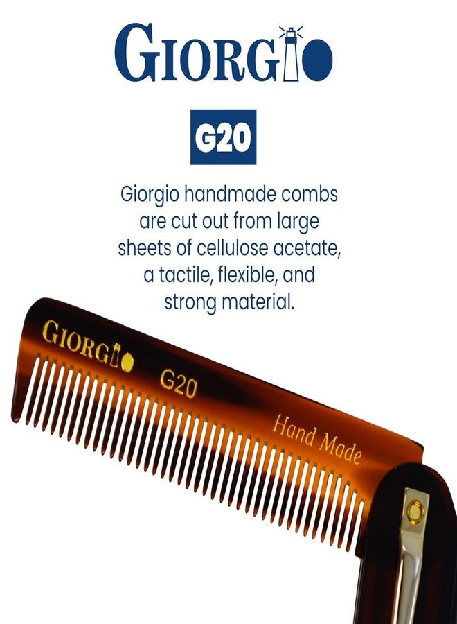 Giorgio G20 Folding Mustache and Beard Comb - Fine Tooth Travel Comb for Everyday Styling and Hair Care - Handcrafted Sawcut and Hand Polished (TortoiseShell) - Image 5