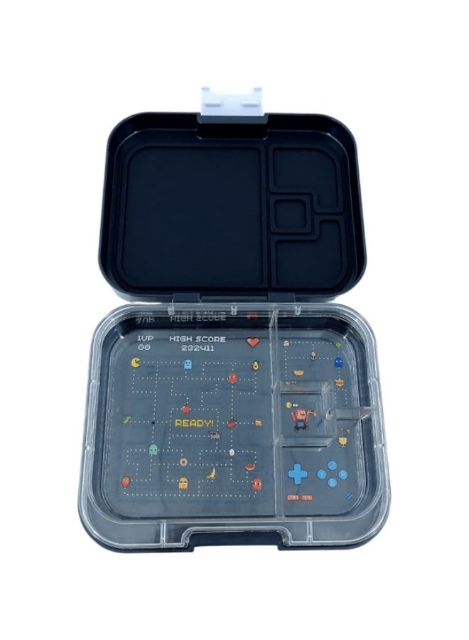 Tiny Wheel 4-Compartment Arcade Theme Bento Box for Kids Black - Image 4
