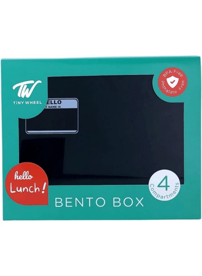 Tiny Wheel 4-Compartment Arcade Theme Bento Box for Kids Black - Image 1