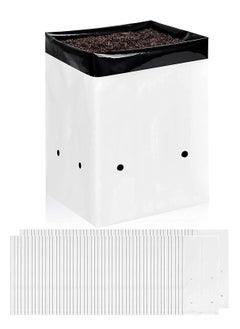 Excefore Film Grow Bag, 1 Gallon Plastic Grow Bags, Black and White Plant Nursery Bags, Seeding Bags for Vegetable Flower Plant, Suitable for Potting Seedlings, and Rooting  - Image 1