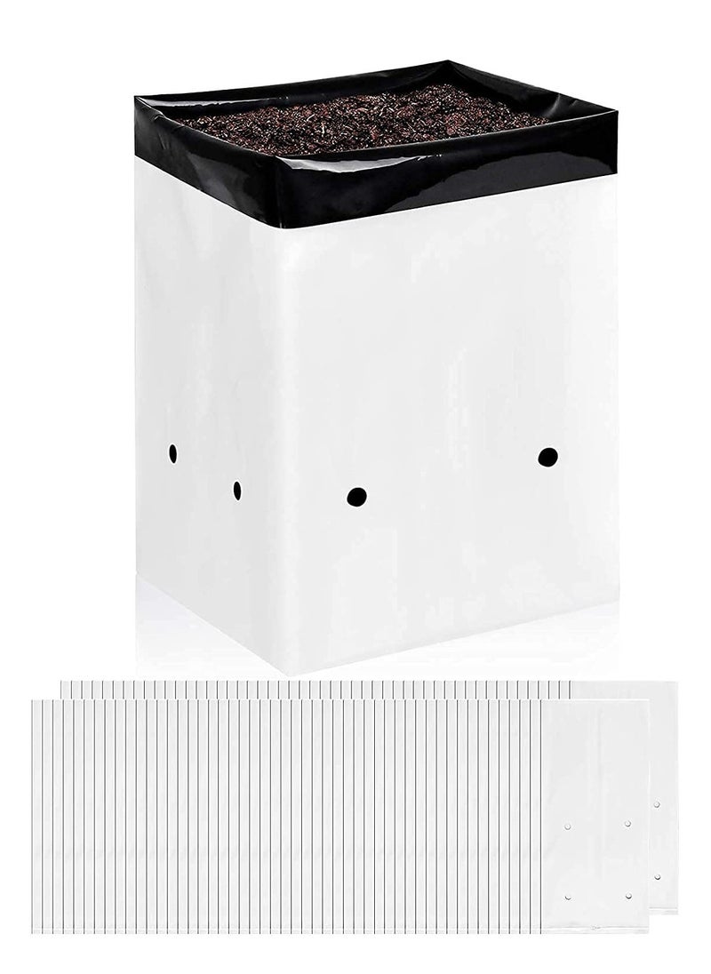 Excefore Film Grow Bag, 1 Gallon Plastic Grow Bags, Black and White Plant Nursery Bags, Seeding Bags for Vegetable Flower Plant, Suitable for Potting Seedlings, and Rooting  - Image 1