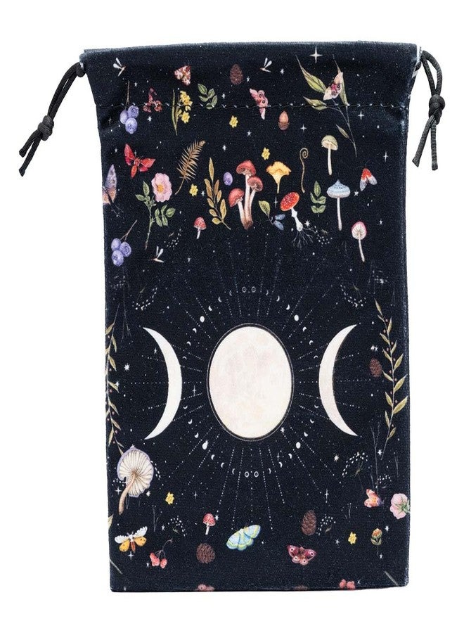 VIDAYA Altar Cloth, Thick Velvet Fabric Celtic Triple Moon Pentagram Tarot Cloth, Wiccan Witchcraft Supplies and Tools, Tarot Divination Table Cloth Astrology Tapestry and Tarot Card Bag 25 INCH - Image 4