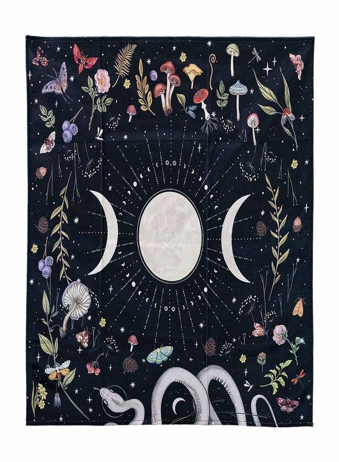 VIDAYA Altar Cloth, Thick Velvet Fabric Celtic Triple Moon Pentagram Tarot Cloth, Wiccan Witchcraft Supplies and Tools, Tarot Divination Table Cloth Astrology Tapestry and Tarot Card Bag 25 INCH - Image 3