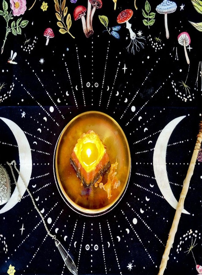 VIDAYA Altar Cloth, Thick Velvet Fabric Celtic Triple Moon Pentagram Tarot Cloth, Wiccan Witchcraft Supplies and Tools, Tarot Divination Table Cloth Astrology Tapestry and Tarot Card Bag 25 INCH - Image 5