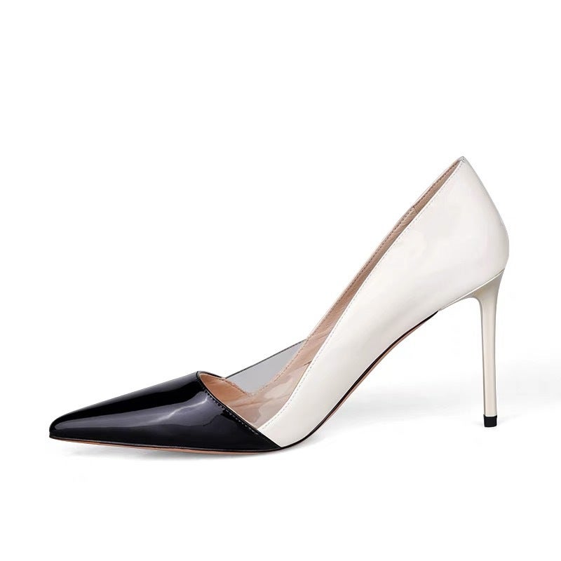 Size 32-45 Single Girl Color-Block Pointed High Heels Shallow Mouth Four Seasons Elegant Thin Heel Shoes Women'S Sandals - Image 5