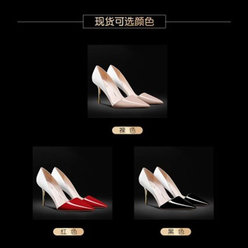 Size 32-45 Single Girl Color-Block Pointed High Heels Shallow Mouth Four Seasons Elegant Thin Heel Shoes Women'S Sandals - Image 4