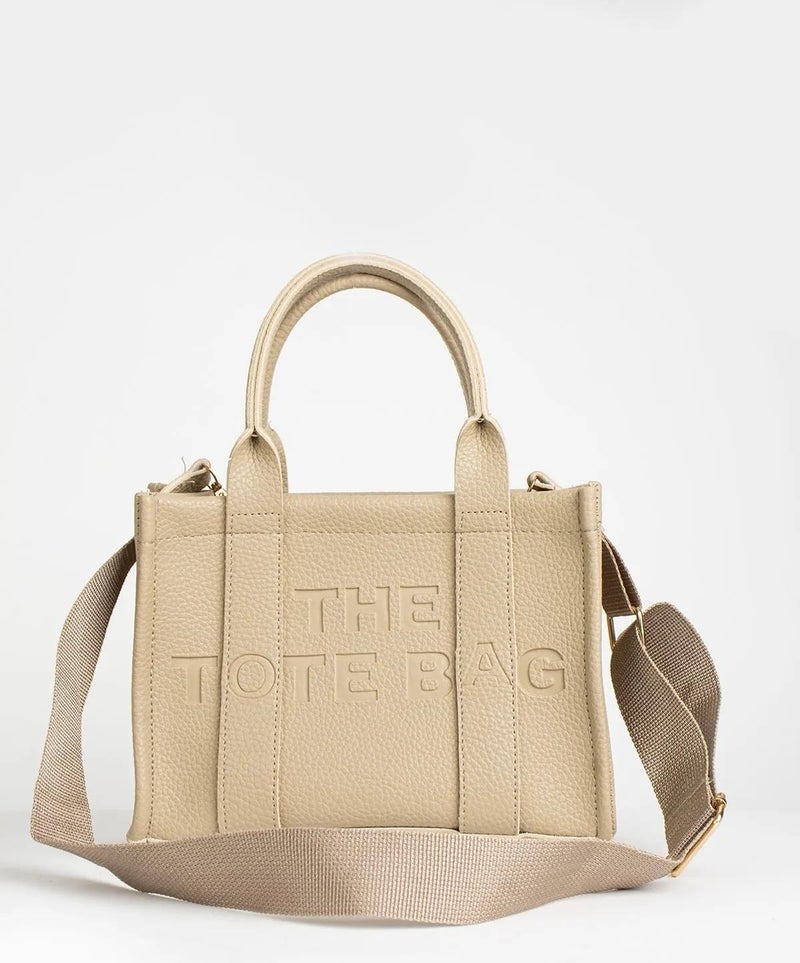 The Tote Bag Women's Mink Cross Strap Zippered Shoulder Bag  - Image 1