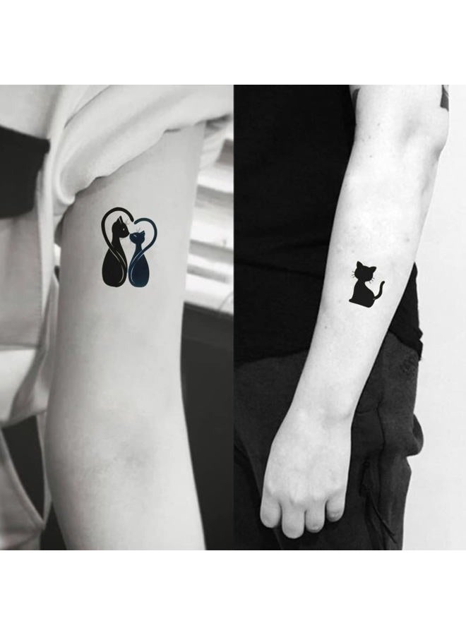 Oottati Small Cute Temporary Tattoo Cats Love Totem (2 Sheets) - Image 3