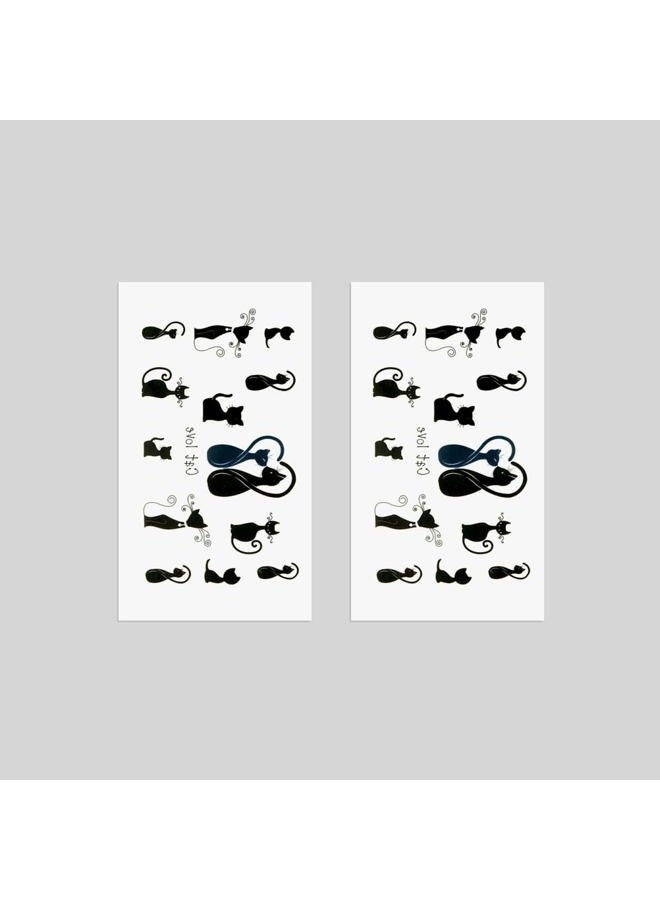 Oottati Small Cute Temporary Tattoo Cats Love Totem (2 Sheets) - Image 4