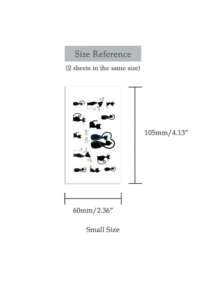 Oottati Small Cute Temporary Tattoo Cats Love Totem (2 Sheets) - Image 5
