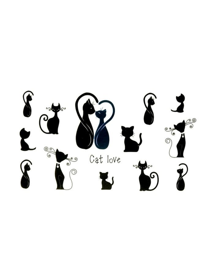 Oottati Small Cute Temporary Tattoo Cats Love Totem (2 Sheets) - Image 2