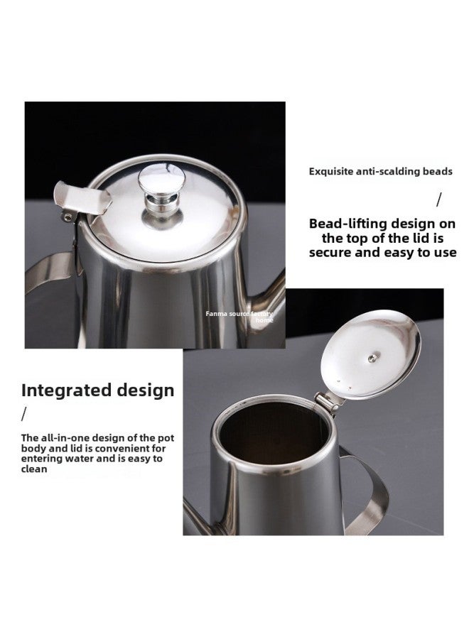 Thickened Stainless Steel Cold Water Kettle For Restaurant And Hotel Large Capacity Hot Pot With Soup Pot For Restaurant And Tea Pot-Capacity:2.0l Extra Thick Short Spout Pot - Image 5