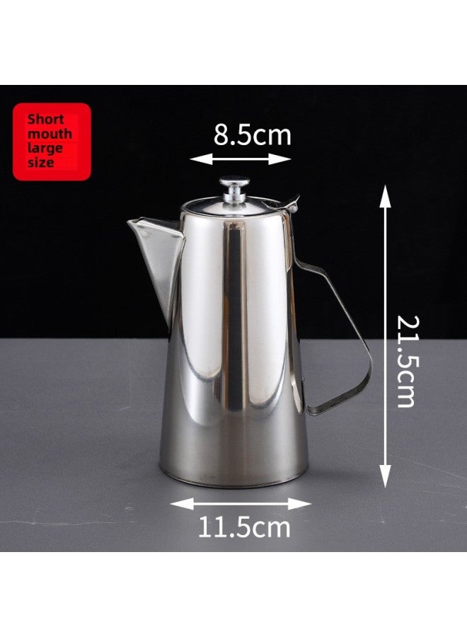 Thickened Stainless Steel Cold Water Kettle For Restaurant And Hotel Large Capacity Hot Pot With Soup Pot For Restaurant And Tea Pot-Capacity:2.0l Extra Thick Short Spout Pot - Image 1