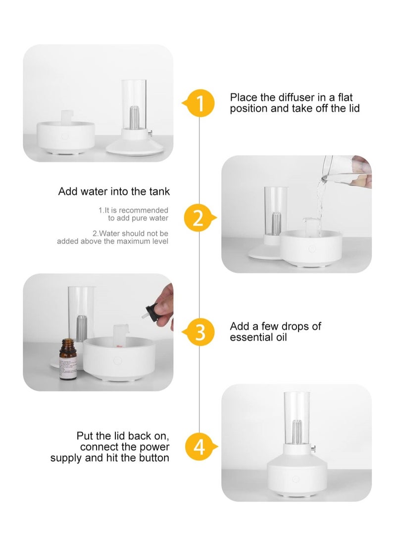 Excefore - Essential Oil Diffuser, Ultrasonic Diffusers for Essential Oils, Silent Aromatherapy Mini Humidifier with Mood Light, Cool Mist Diffuser with Waterless Auto Shut-Off Protection for Home, Office - Image 1