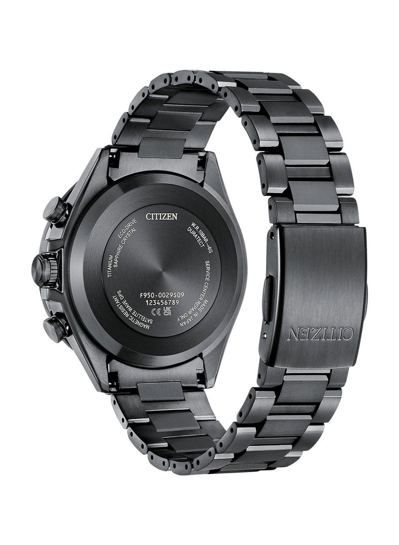 سيتيزن Attesa GPS Satellite Wave Eco-Drive Men’s Watch CC4059-64L, 44.6 mm Blue Dial, Super Titanium Case & Bracelet, Satellite Timekeeping, Dual Time, Sapphire Crystal, 100 m WR - Image 3