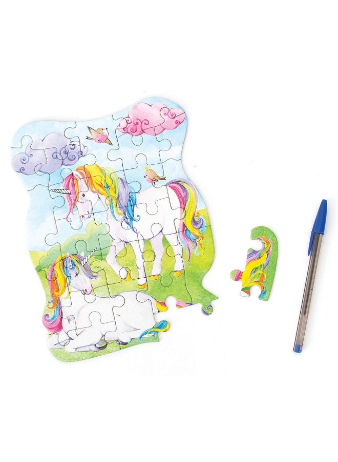 Playhouse Rainbow Unicorns 25Piece DieCut Shaped Mini Puzzle for Kids - Image 3