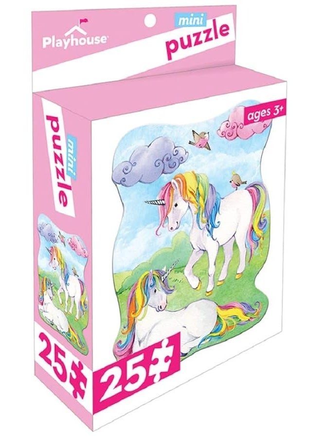 Playhouse Rainbow Unicorns 25Piece DieCut Shaped Mini Puzzle for Kids - Image 2