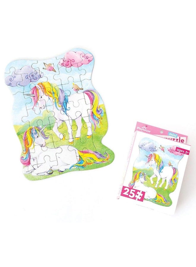Playhouse Rainbow Unicorns 25Piece DieCut Shaped Mini Puzzle for Kids - Image 4