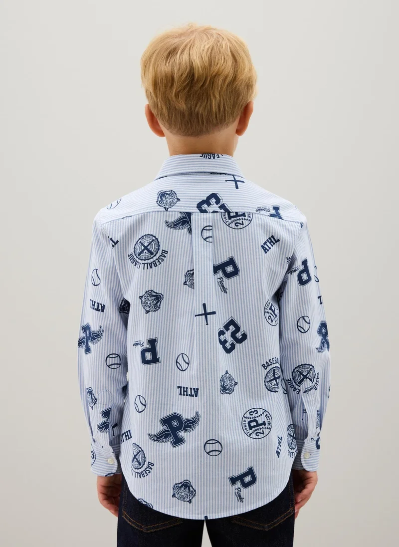 Ovs OVS Multicolour Regular Fit Pure Cotton Child'S Shirt