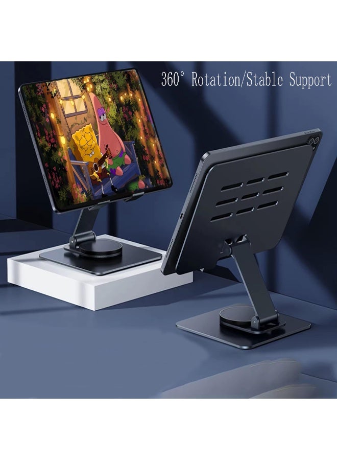 Denx Laptop Stand & Phone Holder, Adjustable Foldable Laptop Riser with 360° Rotation, Ergonomic Stand for Laptops 10-17", Tablet Stand for iPad, Mobile, Kindle, MacBook, Universal Holder, L-003 (Silver) - Image 5