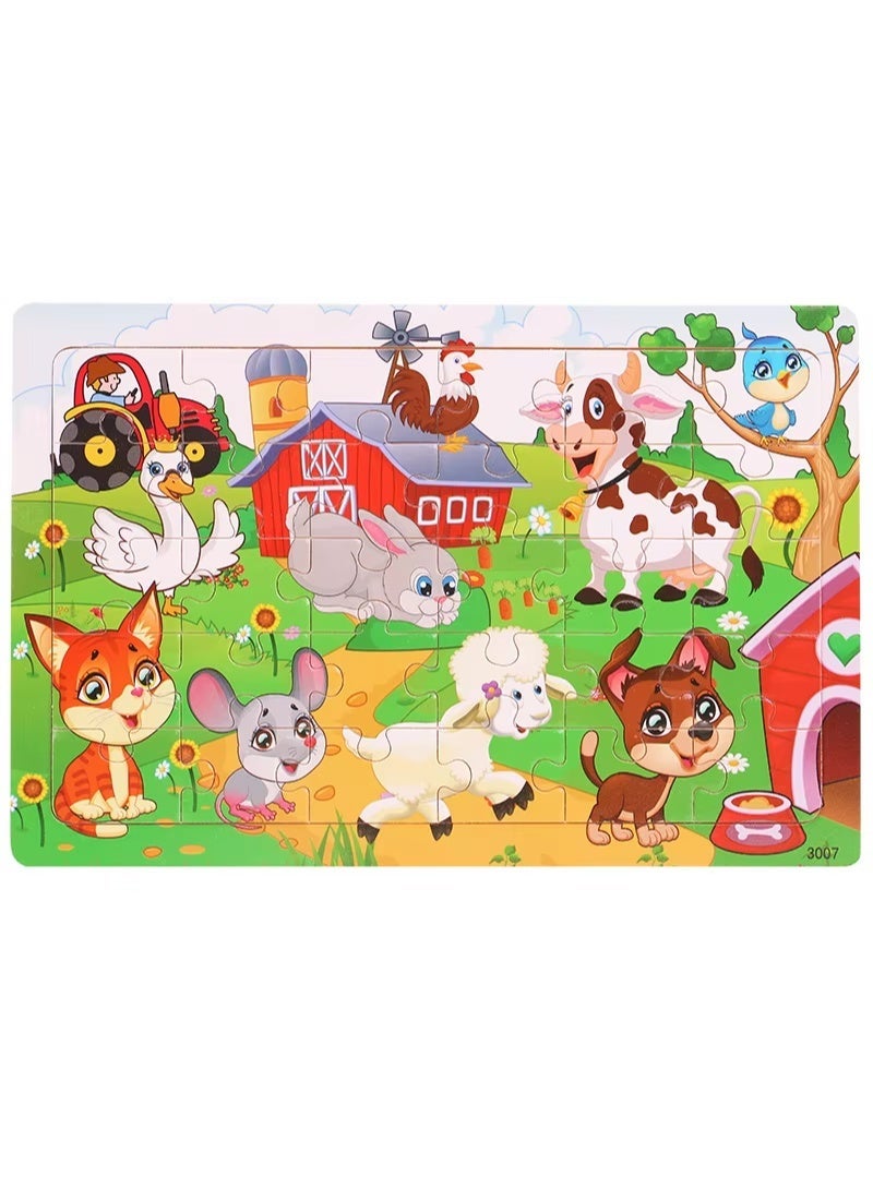 Twisoo 30-Piece Animal Wooden Jigsaw Puzzle – Early Educational Toy for Babies & Kids – Fun Learning Puzzle for Boys & Girls, (5 Pcs) - Image 5