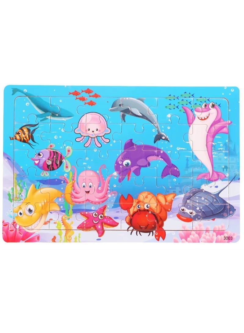 Twisoo 30-Piece Animal Wooden Jigsaw Puzzle – Early Educational Toy for Babies & Kids – Fun Learning Puzzle for Boys & Girls, (5 Pcs) - Image 3