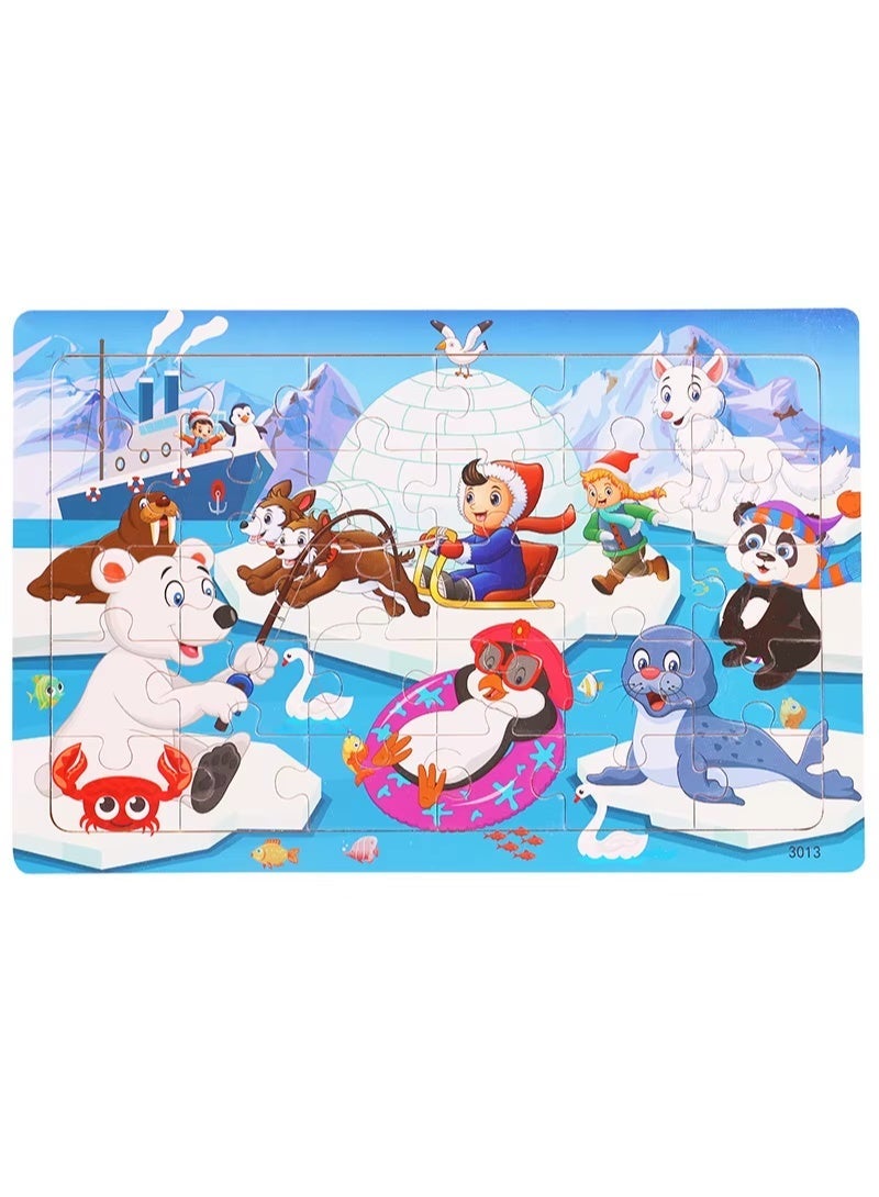 Twisoo 30-Piece Animal Wooden Jigsaw Puzzle – Early Educational Toy for Babies & Kids – Fun Learning Puzzle for Boys & Girls, (5 Pcs) - Image 4