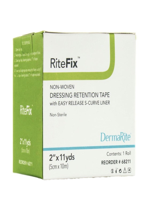 dermarite RiteFix Non-Woven Dressing Retention Tape - 2" x 11 yds - with Easy Release S-Curve Liner for Convenient Application, Moisture and Air Permeable, Hypoallergenic Adhesive, Non Sterile, Latex Free - Image 2