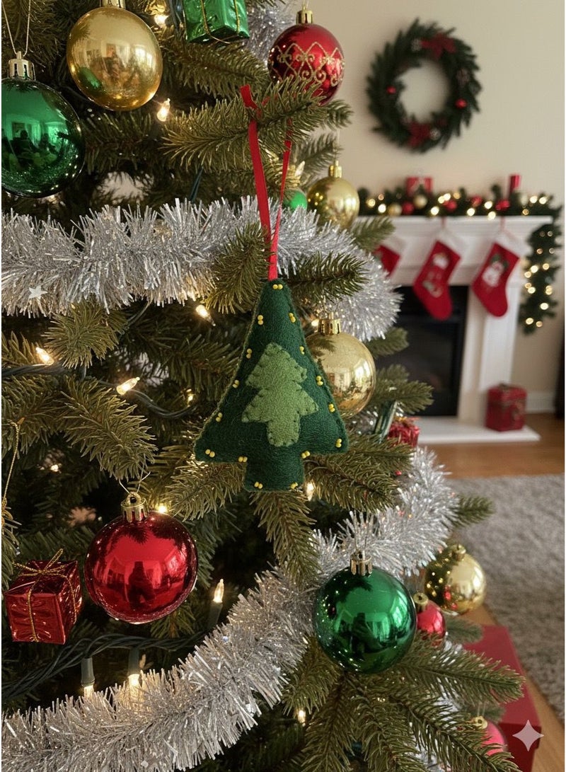 Handmade Christmas Tree Decoration – Pack of 4 (Fabric Handmade) - Image 2