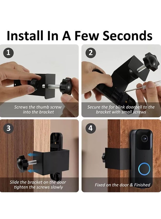 HOMESTAR Blink Doorbell Mount, Adhesive Mounting Bracket for Blink Video Doorbell, No Drilling Door Mount, Accessories for Blink Home Security System ,Blink Doorbell is NOT Included (Black) - Image 5