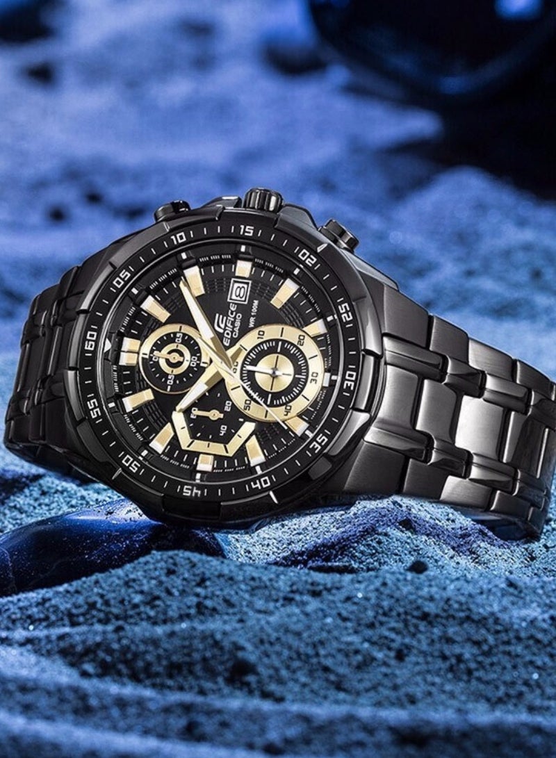CASIO EDIFICE Casio classic three-eye waterproof watch with quartz movement and steel strap - Image 3