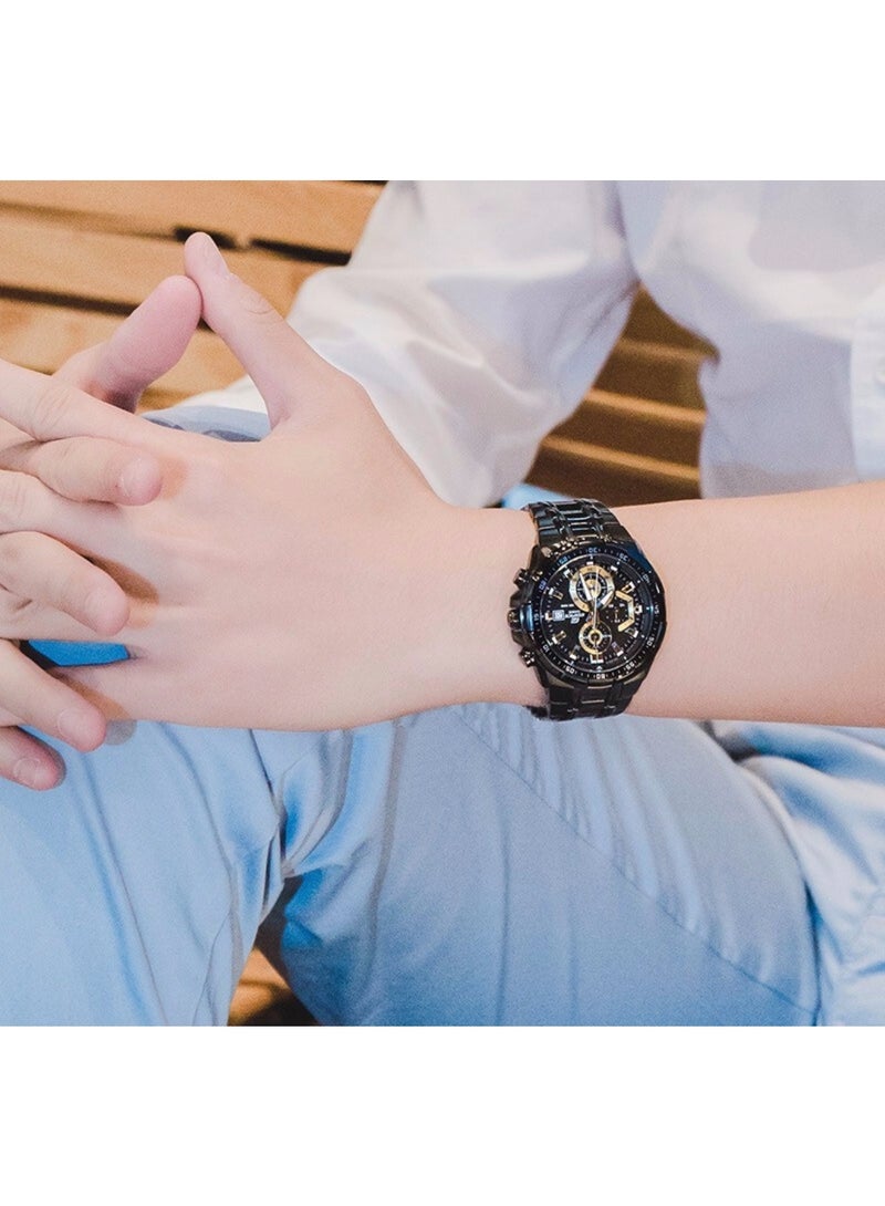 CASIO EDIFICE Casio classic three-eye waterproof watch with quartz movement and steel strap - Image 4