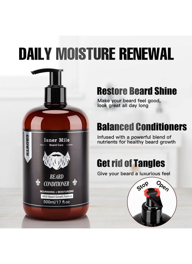 isner mile Beard Wash And Conditioner Set 17 Oz New Beard Formula With Biotin Argan & Jojoba Oils Smooth Soften Strengthen Beard Shampoo With Beard Oil Conditioner Gifts For Men  - Image 5