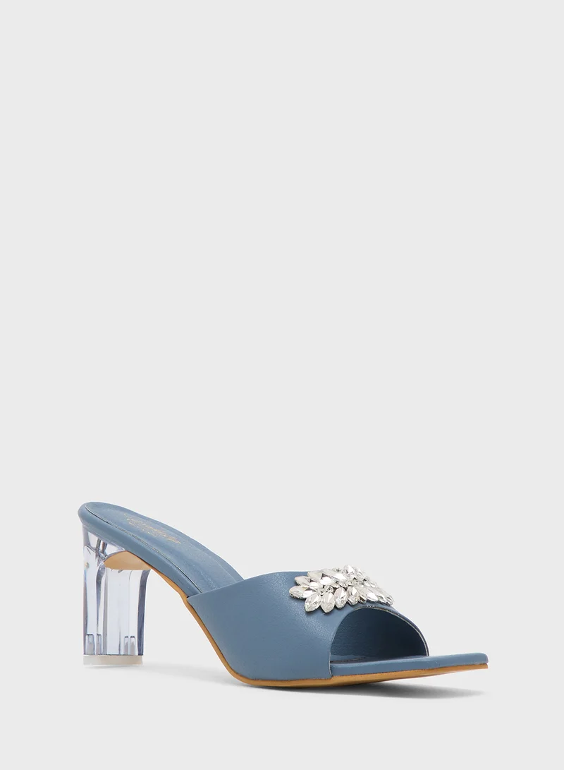 Pink Step High Heeled Sandal With Bow