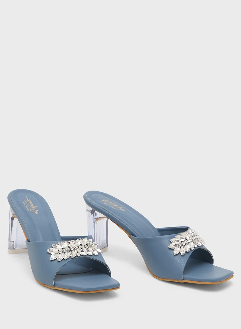 Pink Step High Heeled Sandal With Bow